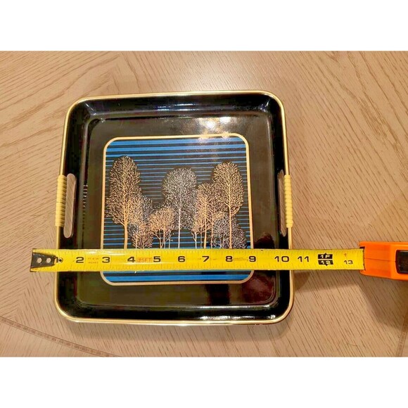 Vintage Mid-century Modern Tokyo Square Black Laquer Tray  (Srednick) Japan - Picture 3 of 5